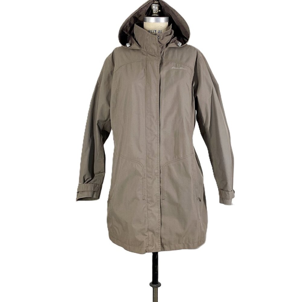 Eddie Bauer Raincoat Travex Weatheredge Beige Rain Jacket